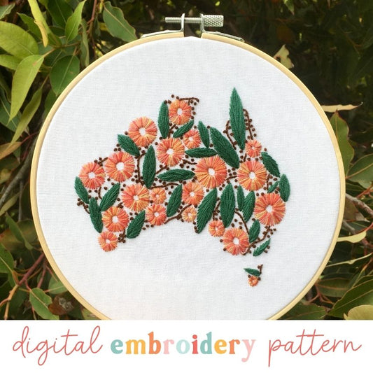 Blossoming Australia Digital Embroidery PDF Pattern