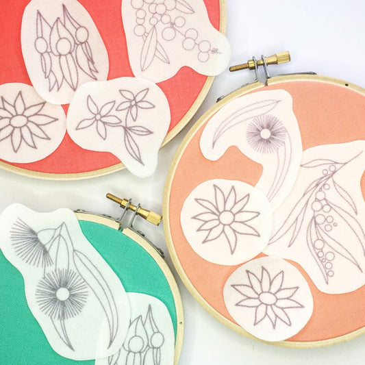 Australian Flora Stick and Stitch Embroidery Stickers