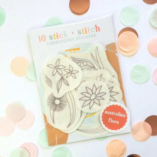 Australian Flora Stick and Stitch Embroidery Stickers