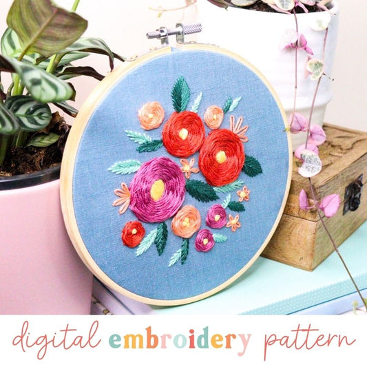 Rose Garden Digital Embroidery PDF Pattern