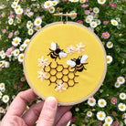 Bees in Honeycomb Modern Embroidery Kit - PRE-ORDER - Craft Make Do